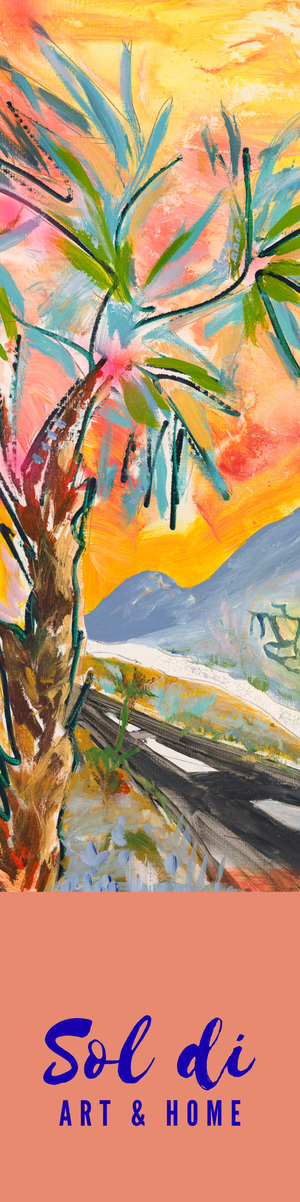 Palm Tree Canvas Landscape Painting Print Colorful Modern Wall Art Home Décor Fine Art Gift Idea for Art Lovers Custom Large Moving Abstract