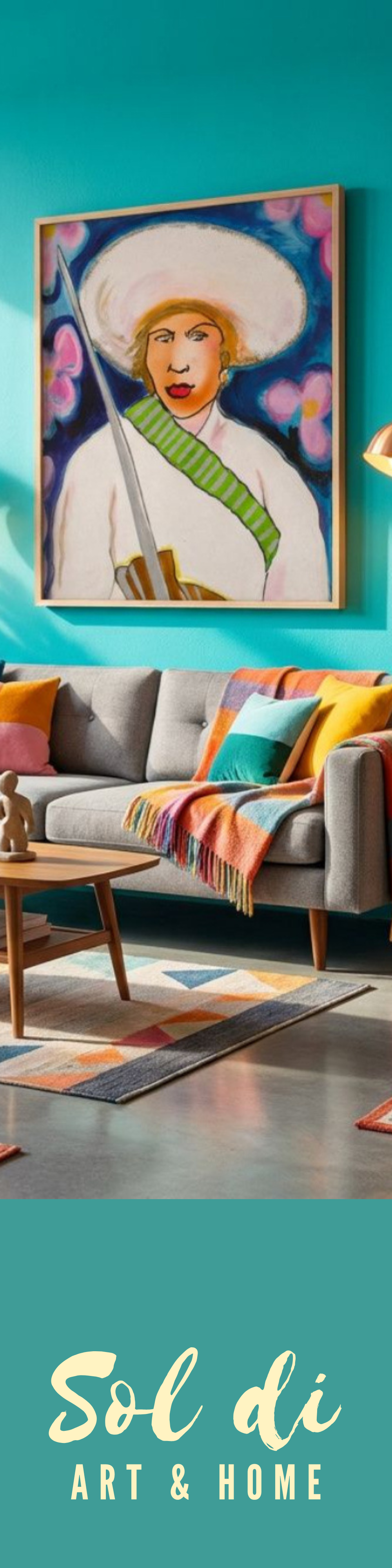 Woman Canvas Painting Portrait Print Colorful Modern Wall Art Home Dรฉcor Fine Art Gift Idea for Art Lover Nature Large Abstract Hispanic