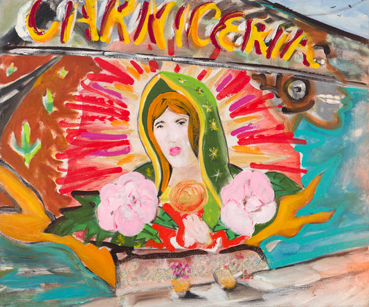 Madonna Canvas Religious Painting Print Colorful Modern Wall Art Mary Home Décor Fine Art Gift Idea for Art Lovers Christian Large Redecorate