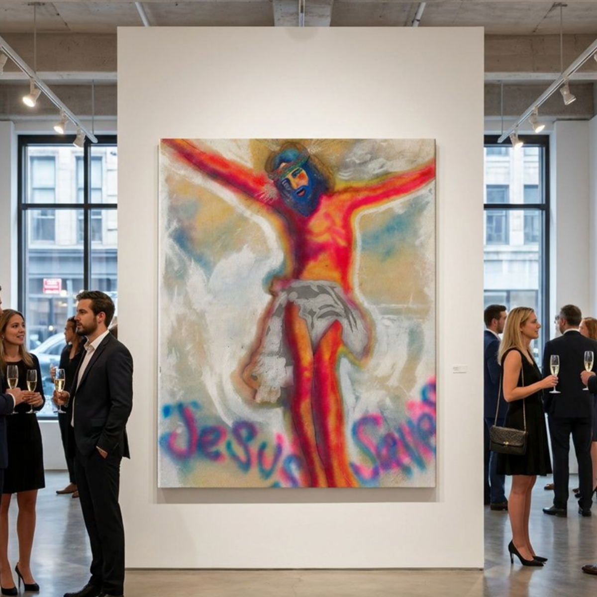 Jesus Canvas Christian Modern Wall Art Colorful Home Décor Fine Art Painting Gift Idea for Art Lovers Custom Religious Redecorate Move Large