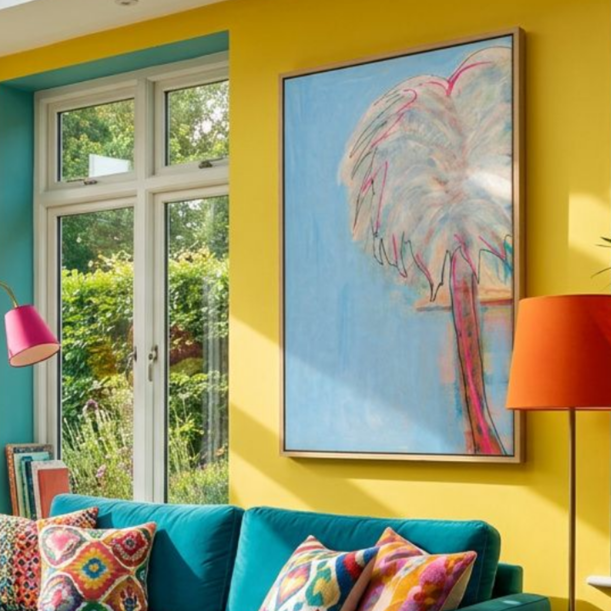 Palm Tree Canvas Modern Wall Art Colorful Home Décor Fine Art Painting Print Poster Gift Idea for Art Lover Nature Abstract Landscape Move