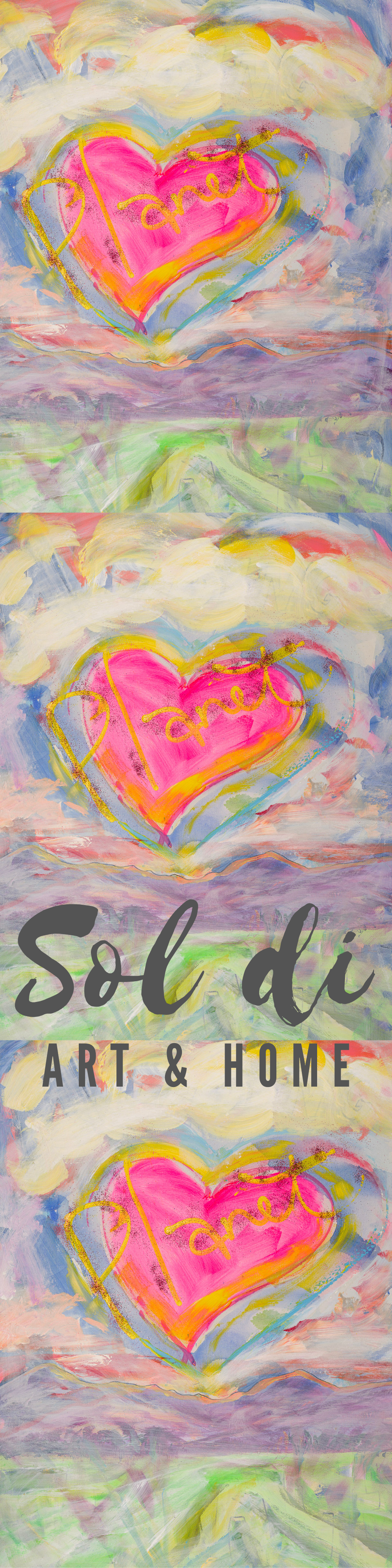 Heart Canvas Landscape Painting Print Colorful Modern Wall Art Home Décor Fine Art Gift Idea Art Lovers Nature Redecorate Large Abstract