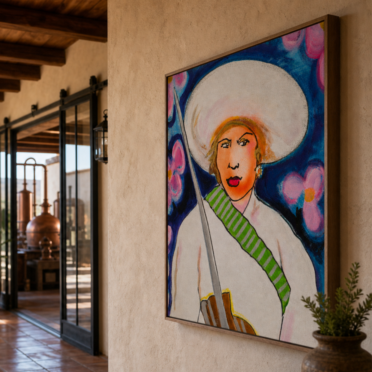 Woman Canvas Painting Portrait Print Colorful Modern Wall Art Home Décor Fine Art Gift Idea for Art Lover Nature Large Abstract Hispanic