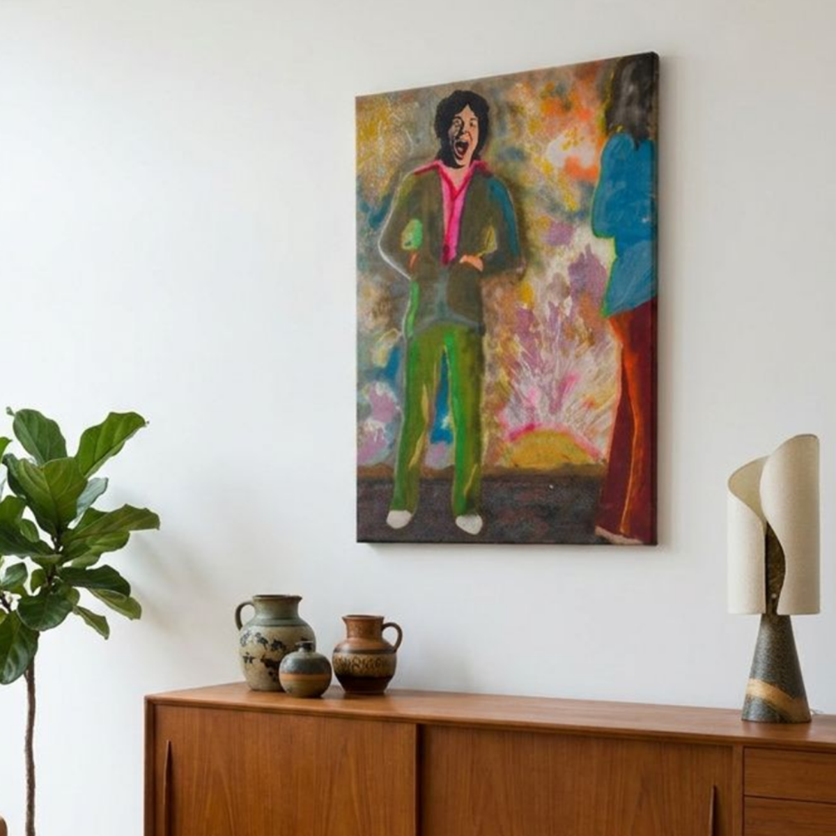 Mick Jagger Canvas Modern Wall Art Colorful Home Décor Fine Art Painting Print Pop Art Gift Idea for Art Lover Rolling Stones Custom Large