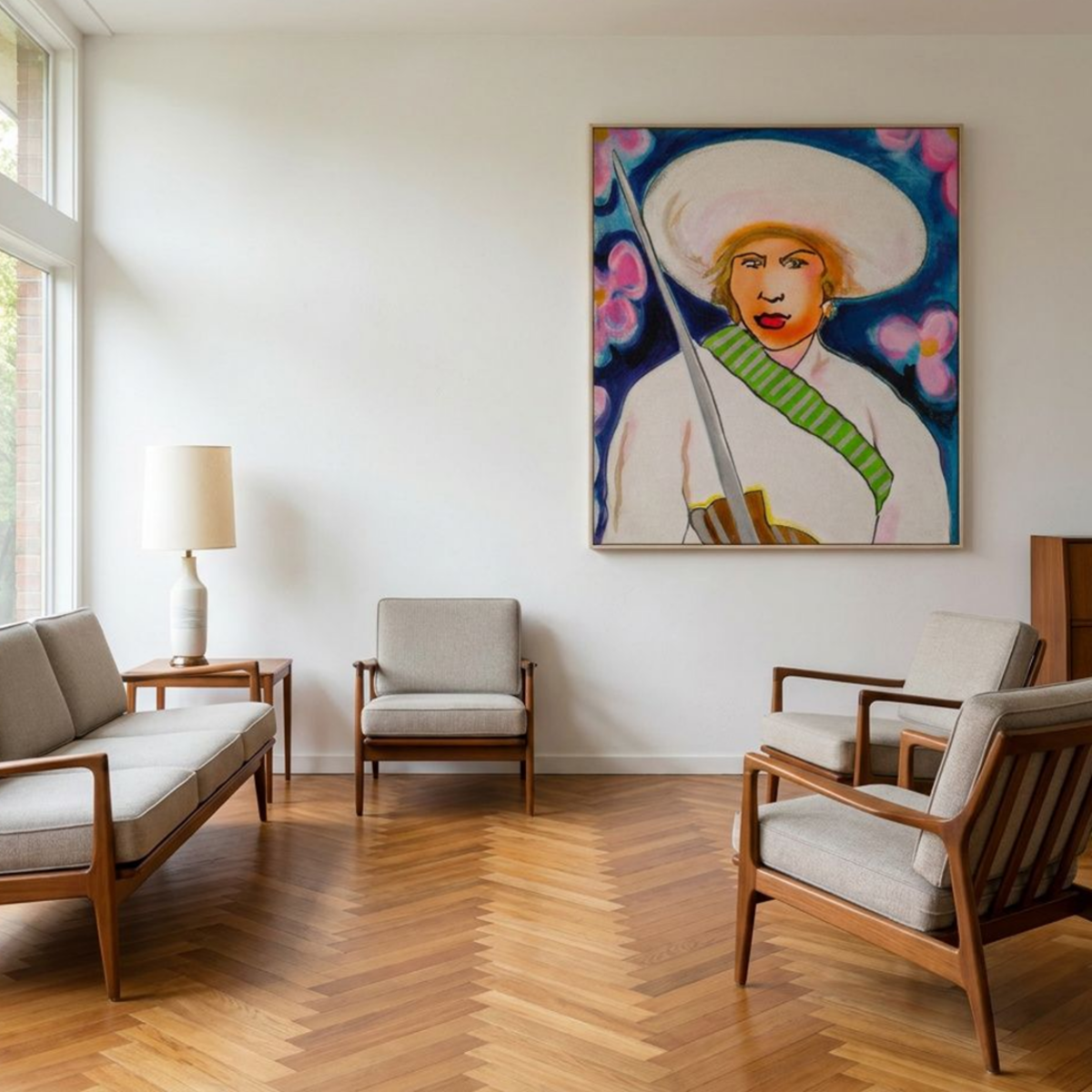Woman Canvas Painting Portrait Print Colorful Modern Wall Art Home Décor Fine Art Gift Idea for Art Lover Nature Large Abstract Hispanic
