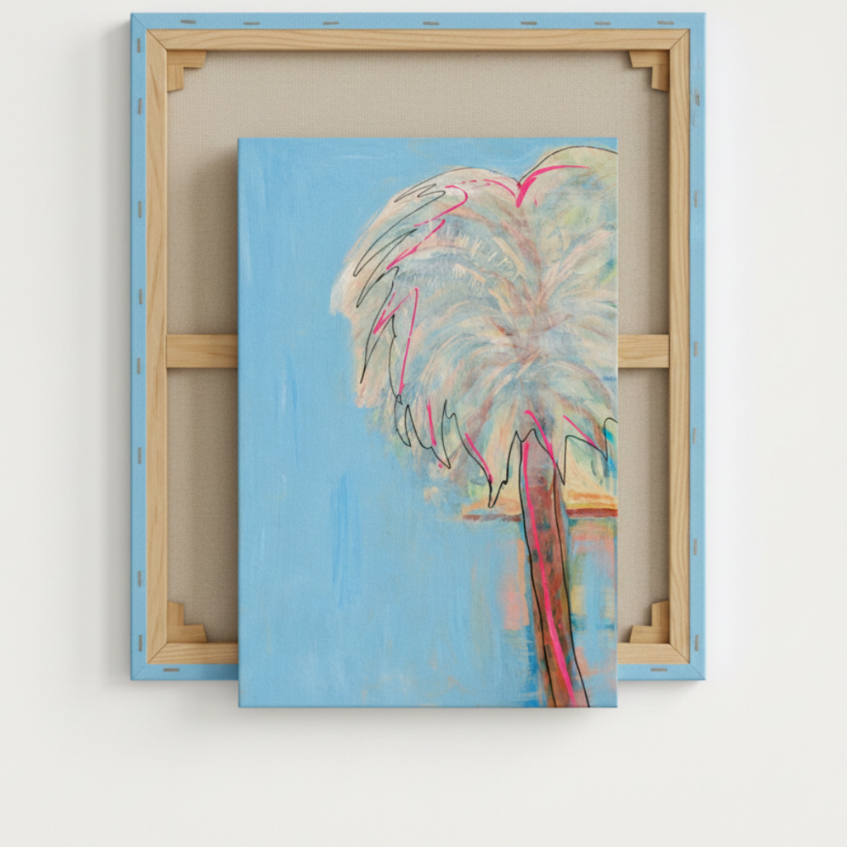Palm Tree Canvas Modern Wall Art Colorful Home Décor Fine Art Painting Print Poster Gift Idea for Art Lover Nature Abstract Landscape Move