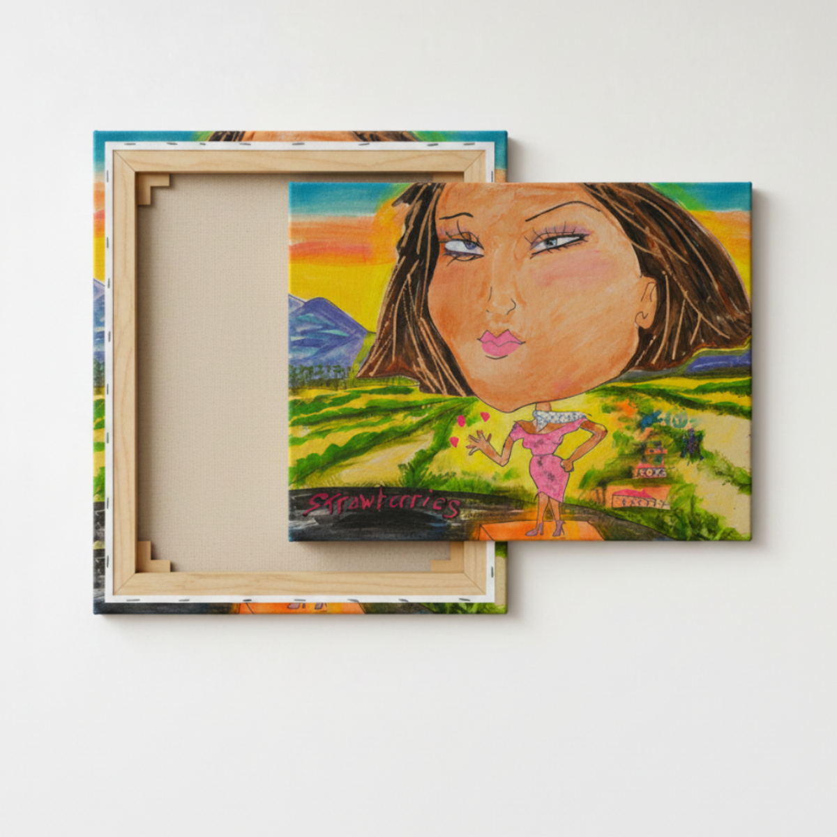 Woman Nature Canvas Landscape Painting Print Colorful Modern Wall Art Home Décor Fine Art Idea for Art Lovers Redecorate Moving Abstract