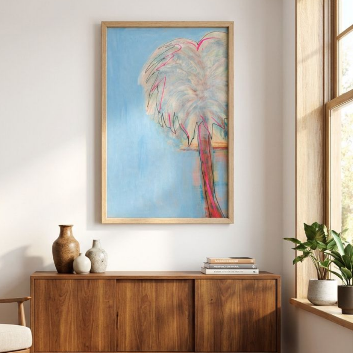 Palm Tree Canvas Modern Wall Art Colorful Home Décor Fine Art Painting Print Poster Gift Idea for Art Lover Nature Abstract Landscape Move
