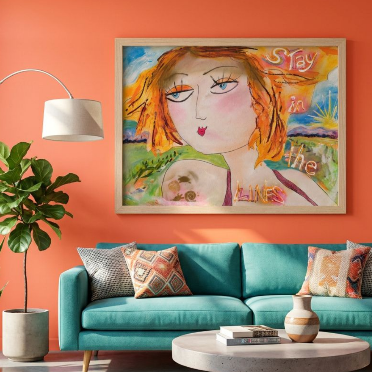 Woman Canvas Painting Print Modern Wall Art Colorful Home Décor Fine Art Abstract Gift Idea for Art Lovers Nature Custom Redecorate Move
