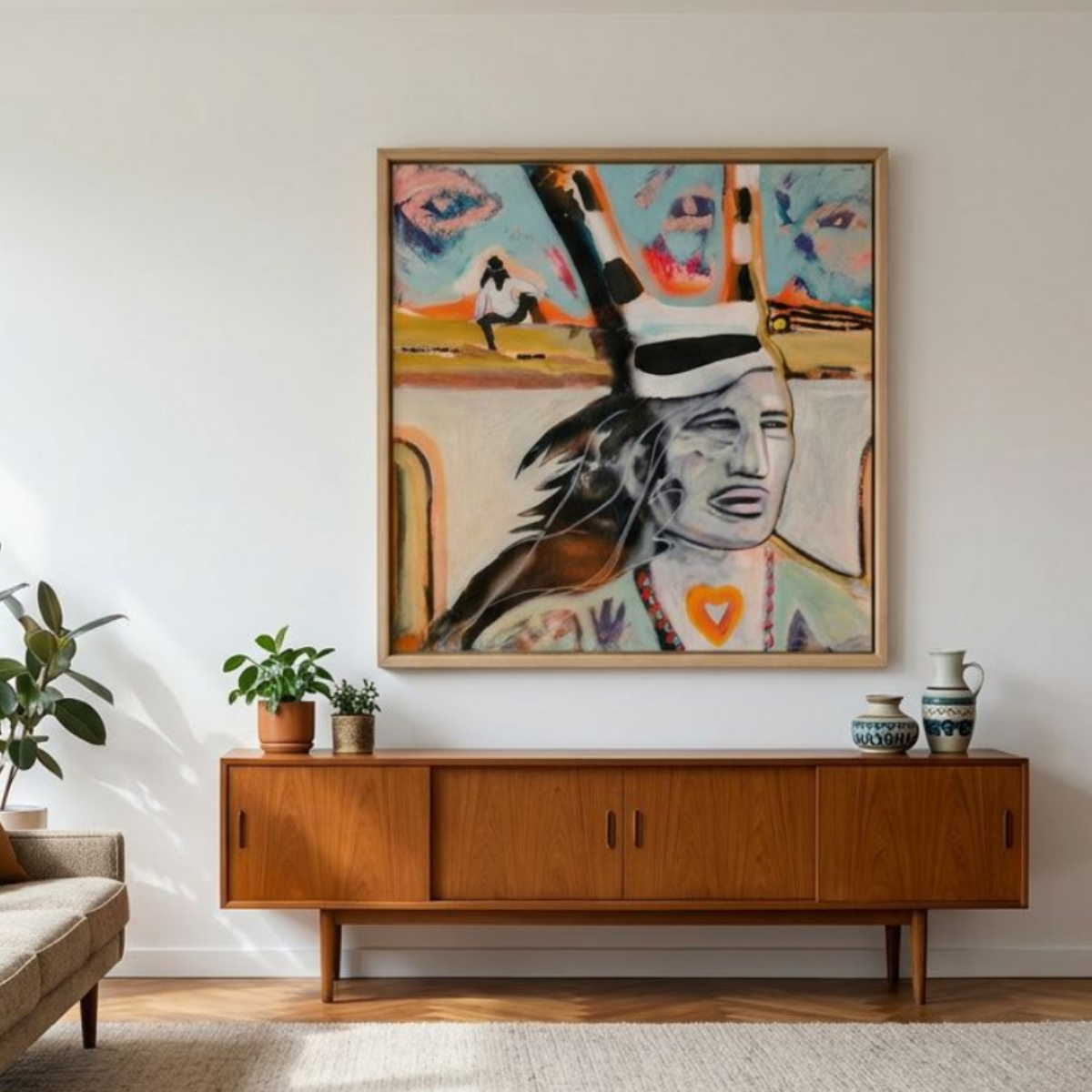 Hopi Canvas Native Modern Wall Art Colorful Home Décor Fine Art Painting Print Abstract Gift Idea for Art Lovers Nature Custom Landscape