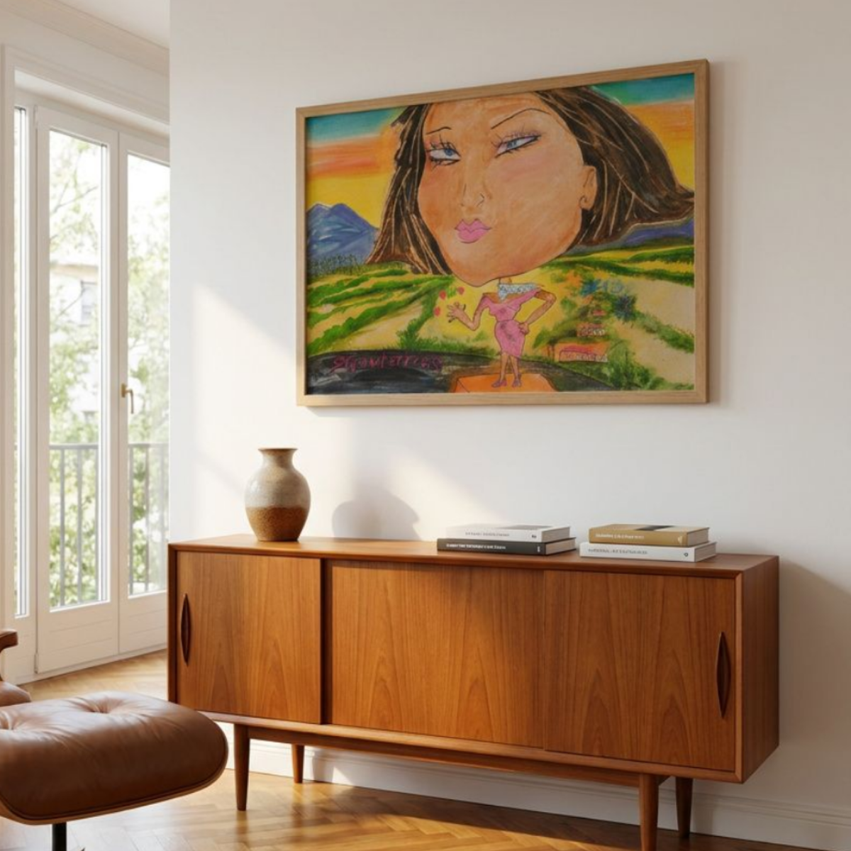 Woman Nature Canvas Landscape Painting Print Colorful Modern Wall Art Home Décor Fine Art Idea for Art Lovers Redecorate Moving Abstract