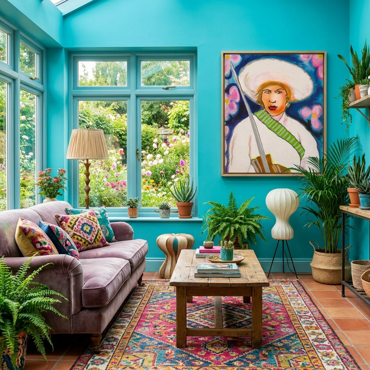 Woman Canvas Painting Portrait Print Colorful Modern Wall Art Home Décor Fine Art Gift Idea for Art Lover Nature Large Abstract Hispanic