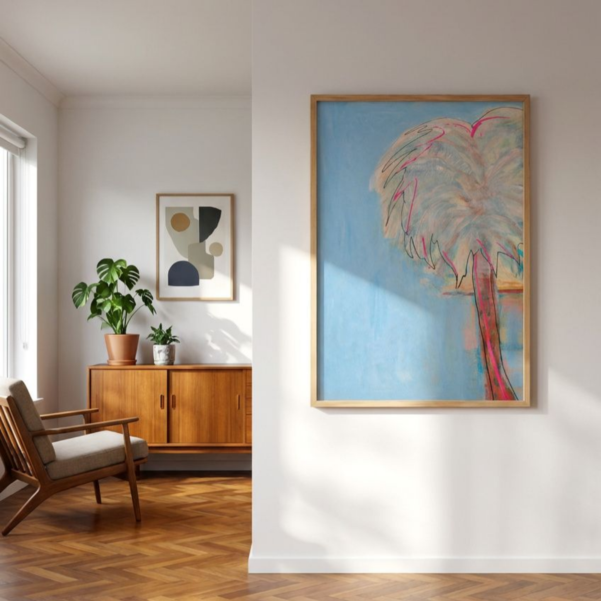 Palm Tree Canvas Modern Wall Art Colorful Home Décor Fine Art Painting Print Poster Gift Idea for Art Lover Nature Abstract Landscape Move