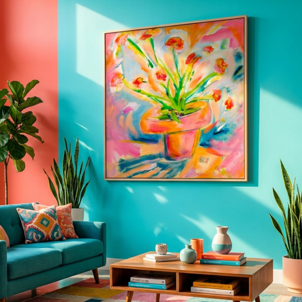Floral Canvas Painting Print Colorful Modern Wall Art Home Décor Fine Art Flowers Abstract Gift Idea for Art Lovers Nature Custom Redecorate