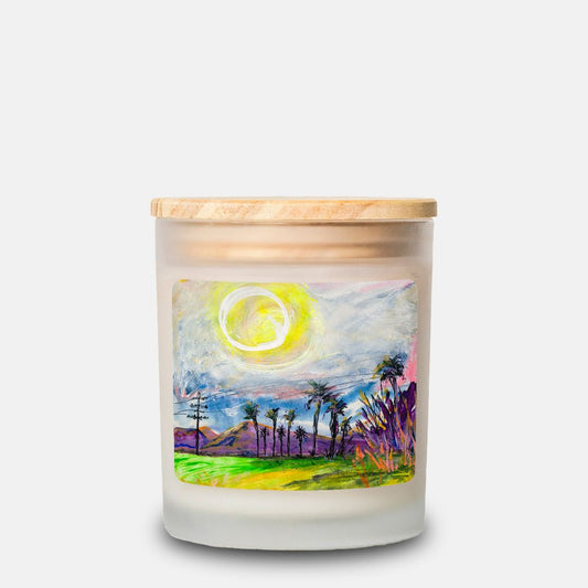 Candle Frosted Glass Hand Poured Landscape Gift Idea for Housewarming Art Lovers Fine Art Home Decor Colorful Modern Abstract Painting