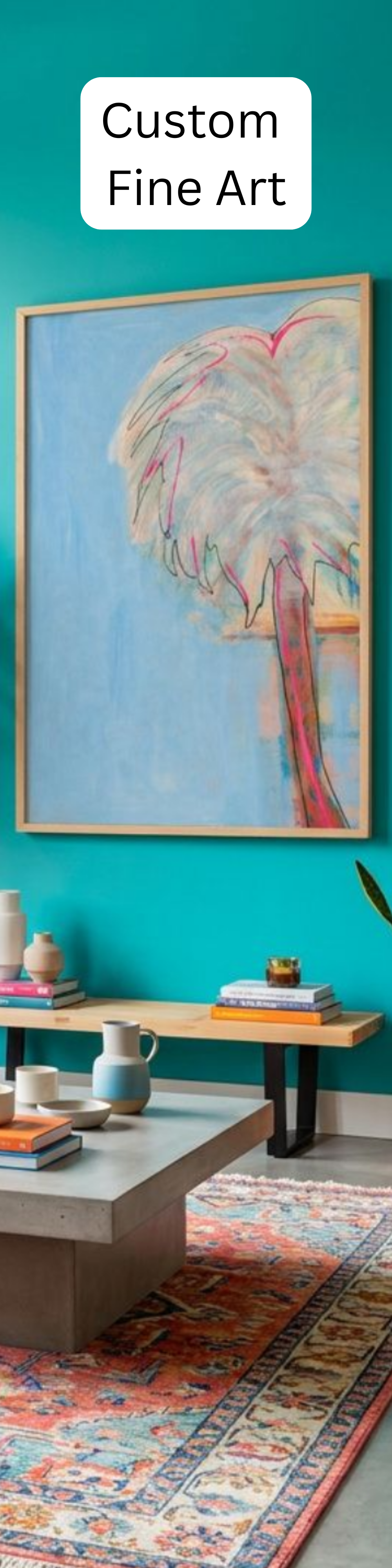 Palm Tree Canvas Modern Wall Art Colorful Home Décor Fine Art Painting Print Poster Gift Idea for Art Lover Nature Abstract Landscape Move
