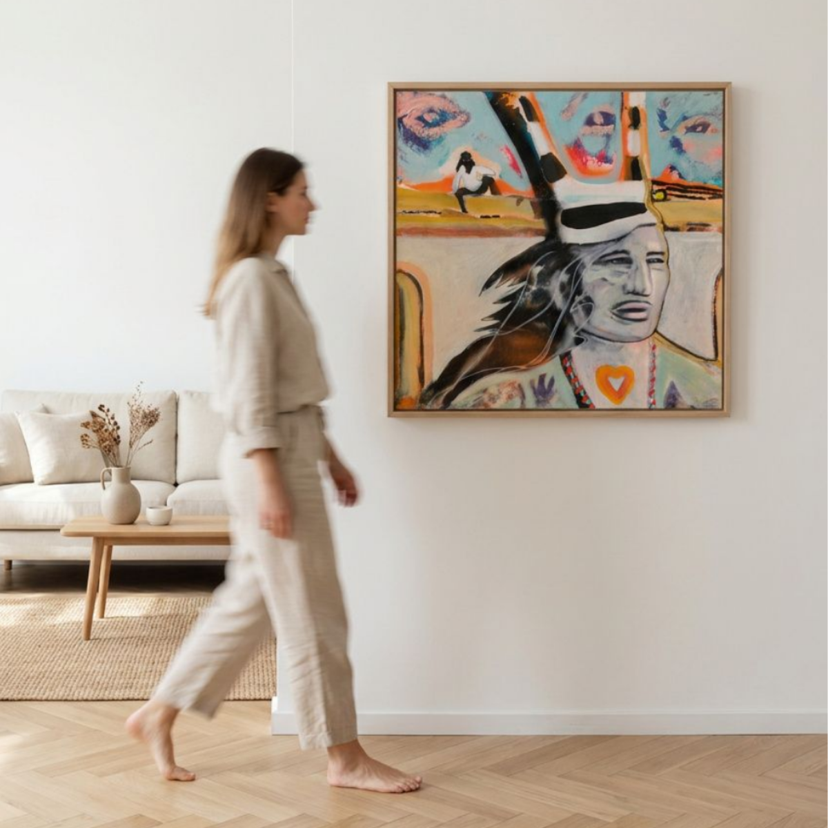 Hopi Canvas Native Modern Wall Art Colorful Home Décor Fine Art Painting Print Abstract Gift Idea for Art Lovers Nature Custom Landscape