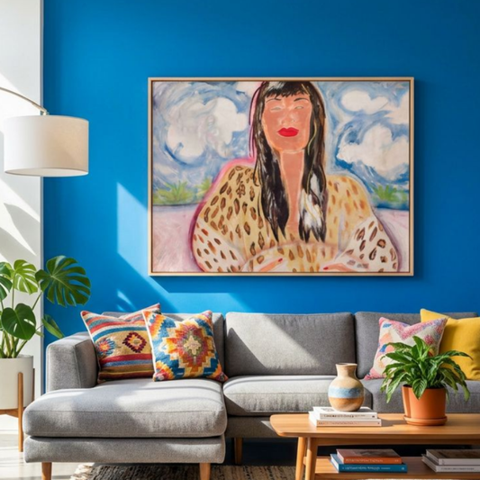 Woman Canvas Painting Print Modern Wall Art Colorful Home Décor Fine Art Abstract Gift Idea for Art Lovers Nature Custom Redecorate Move
