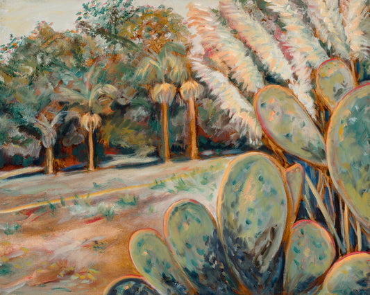 Desert Cactus Canvas Landscape Painting Print Colorful Nature Wall Art Home Decor Modern Fine Art Abstract Gift Idea for Art Lovers Large