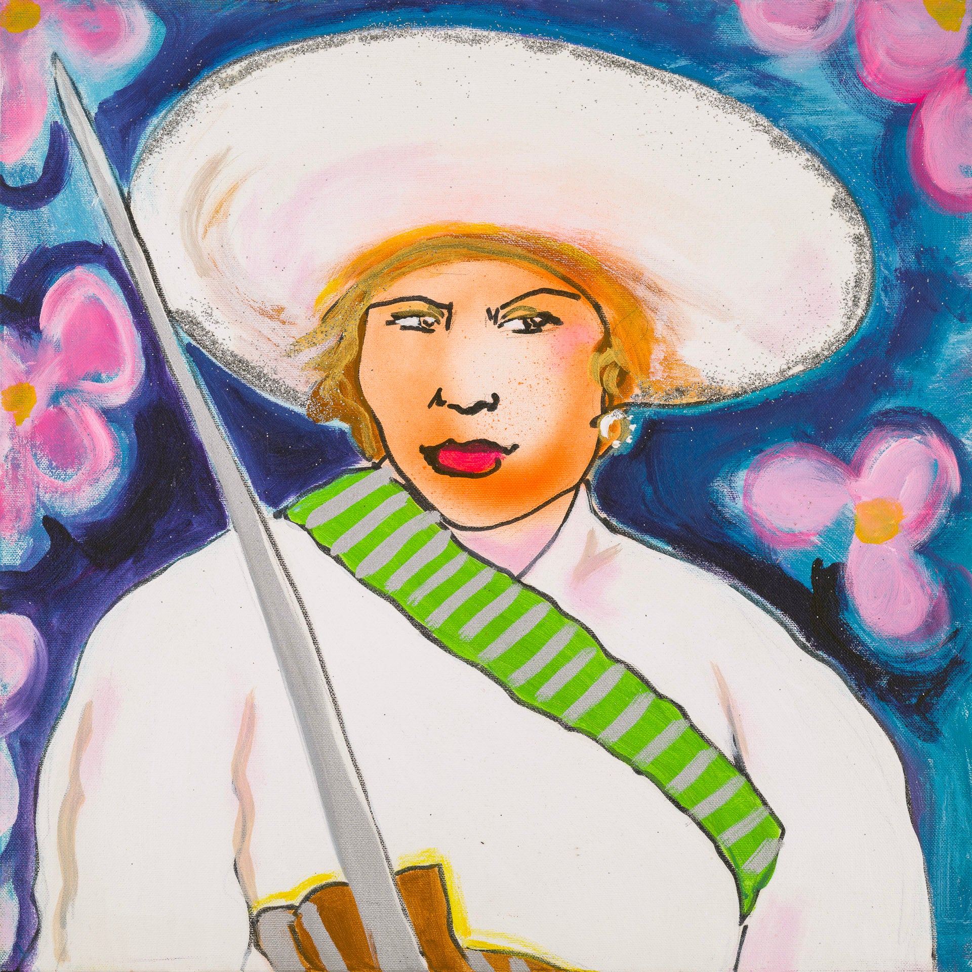 Woman Canvas Painting Portrait Print Colorful Modern Wall Art Home Décor Fine Art Gift Idea for Art Lover Nature Large Abstract Hispanic