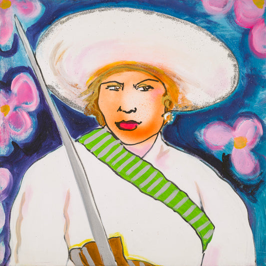 Woman Canvas Painting Portrait Print Colorful Modern Wall Art Home Décor Fine Art Gift Idea for Art Lover Nature Large Abstract Hispanic