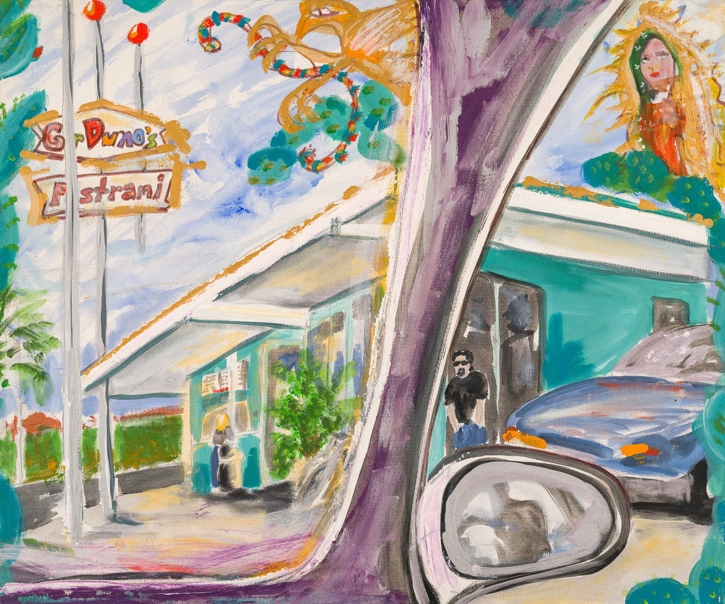 East LA Canvas Landscape Abstract Painting Print Modern Wall Art Colorful Home Décor Fine Art Gift Idea for Art Lover Custom Redecorate Move