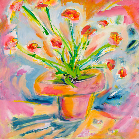 Floral Canvas Painting Print Colorful Modern Wall Art Home Décor Fine Art Flowers Abstract Gift Idea for Art Lovers Nature Custom Redecorate