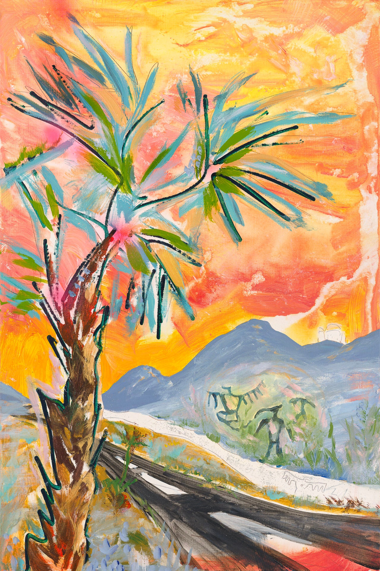 Palm Tree Canvas Landscape Painting Print Colorful Modern Wall Art Home Décor Fine Art Gift Idea for Art Lovers Custom Large Moving Abstract