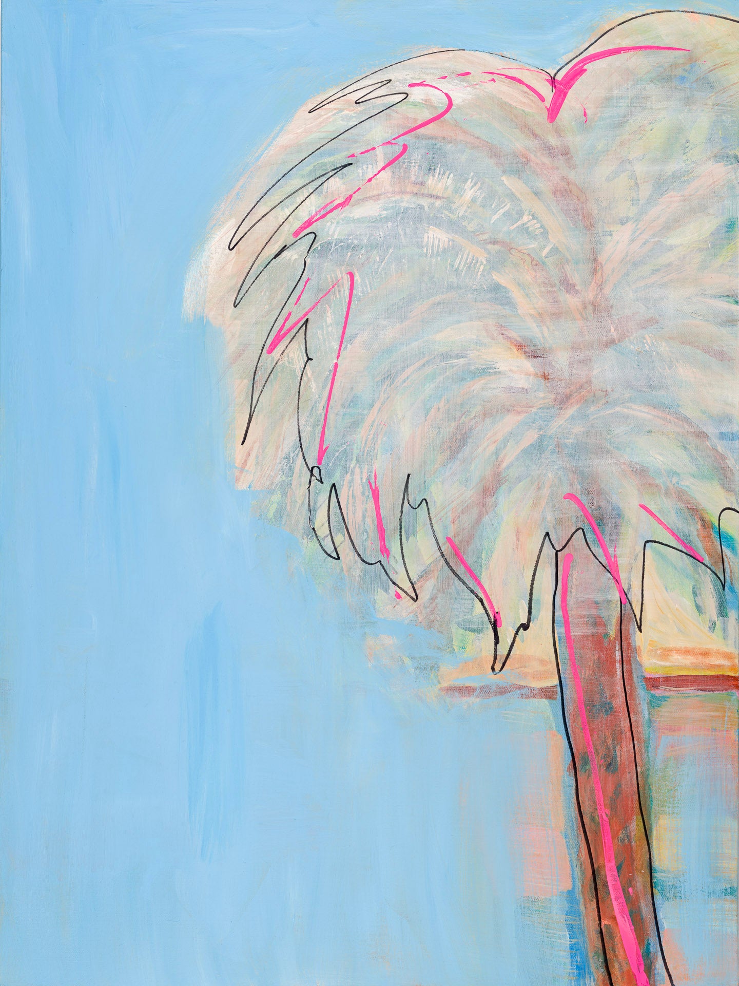 Palm Tree Canvas Modern Wall Art Colorful Home Décor Fine Art Painting Print Poster Gift Idea for Art Lover Nature Abstract Landscape Move