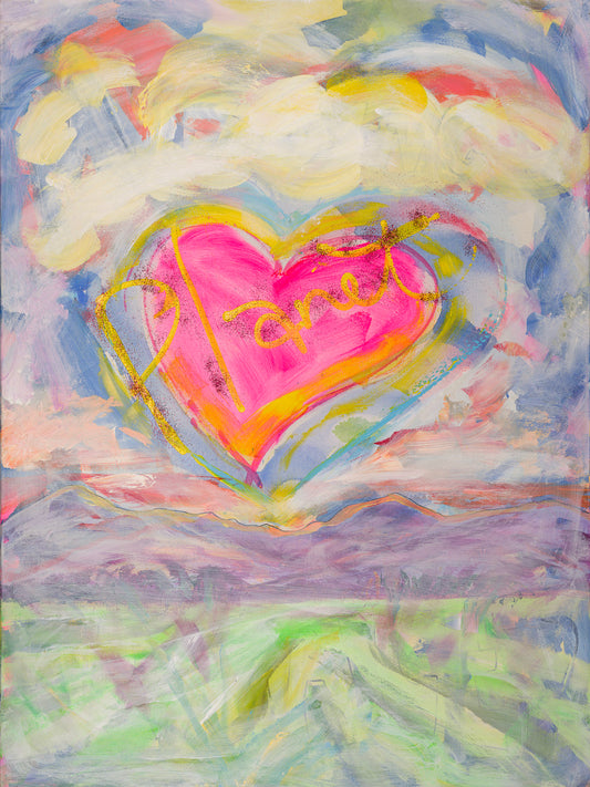 Heart Canvas Landscape Painting Print Colorful Modern Wall Art Home Décor Fine Art Gift Idea Art Lovers Nature Redecorate Large Abstract