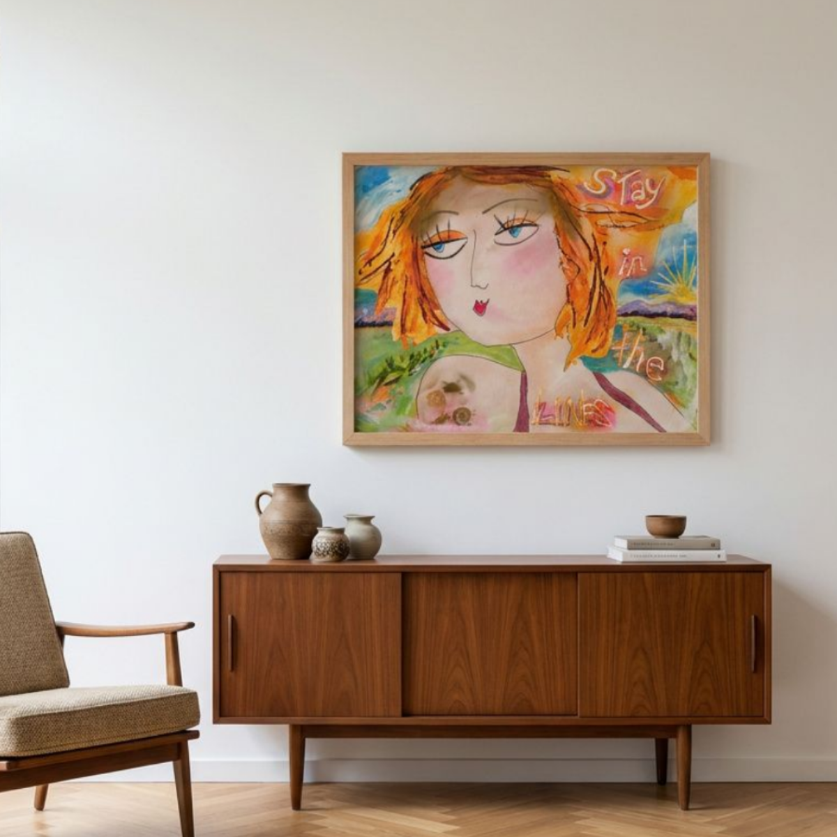 Woman Canvas Painting Print Modern Wall Art Colorful Home Décor Fine Art Abstract Gift Idea for Art Lovers Nature Custom Redecorate Move