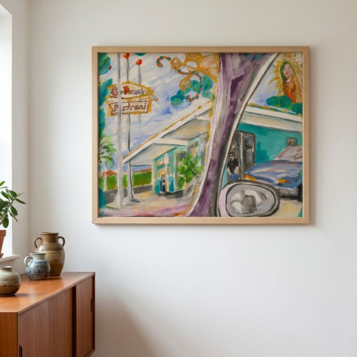 East LA Canvas Landscape Abstract Painting Print Modern Wall Art Colorful Home Décor Fine Art Gift Idea for Art Lover Custom Redecorate Move
