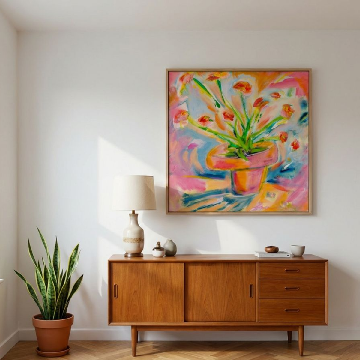 Floral Canvas Painting Print Colorful Modern Wall Art Home Décor Fine Art Flowers Abstract Gift Idea for Art Lovers Nature Custom Redecorate