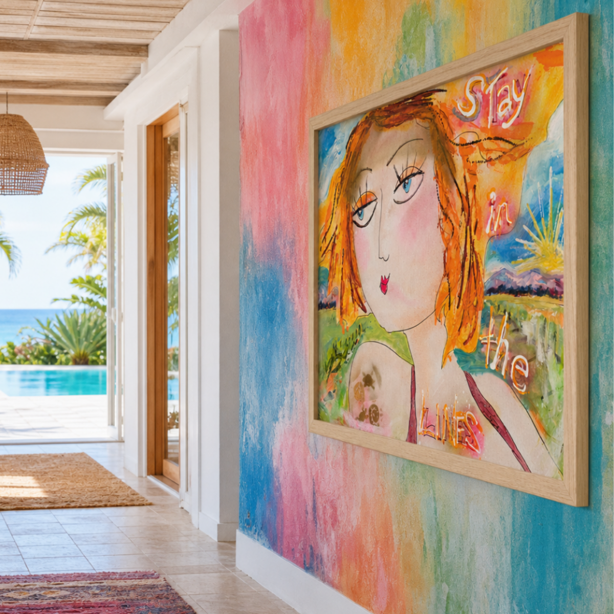 Woman Canvas Painting Print Modern Wall Art Colorful Home Décor Fine Art Abstract Gift Idea for Art Lovers Nature Custom Redecorate Move