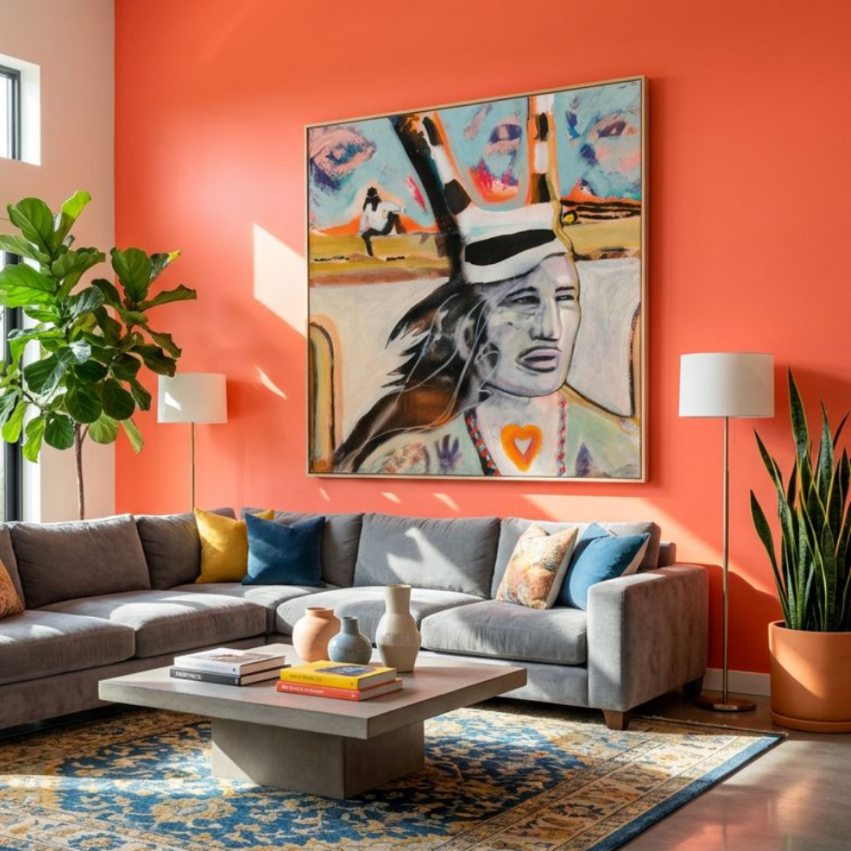 Hopi Canvas Native Modern Wall Art Colorful Home Décor Fine Art Painting Print Abstract Gift Idea for Art Lovers Nature Custom Landscape