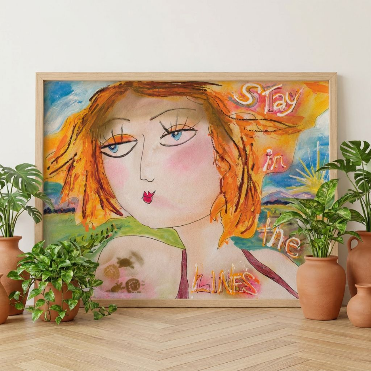 Woman Canvas Painting Print Modern Wall Art Colorful Home Décor Fine Art Abstract Gift Idea for Art Lovers Nature Custom Redecorate Move