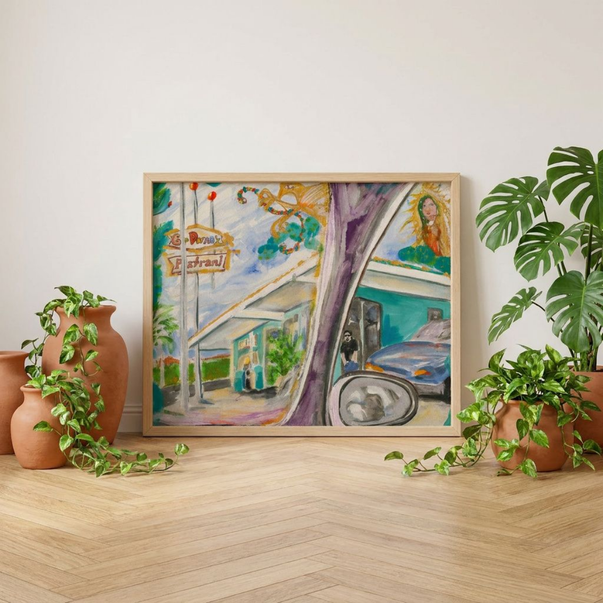 East LA Canvas Landscape Abstract Painting Print Modern Wall Art Colorful Home Décor Fine Art Gift Idea for Art Lover Custom Redecorate Move