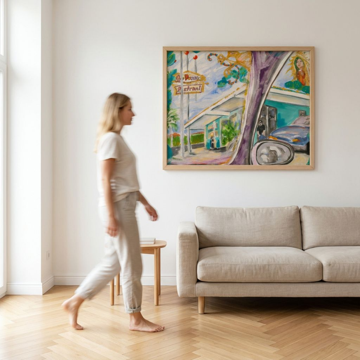 East LA Canvas Landscape Abstract Painting Print Modern Wall Art Colorful Home Décor Fine Art Gift Idea for Art Lover Custom Redecorate Move