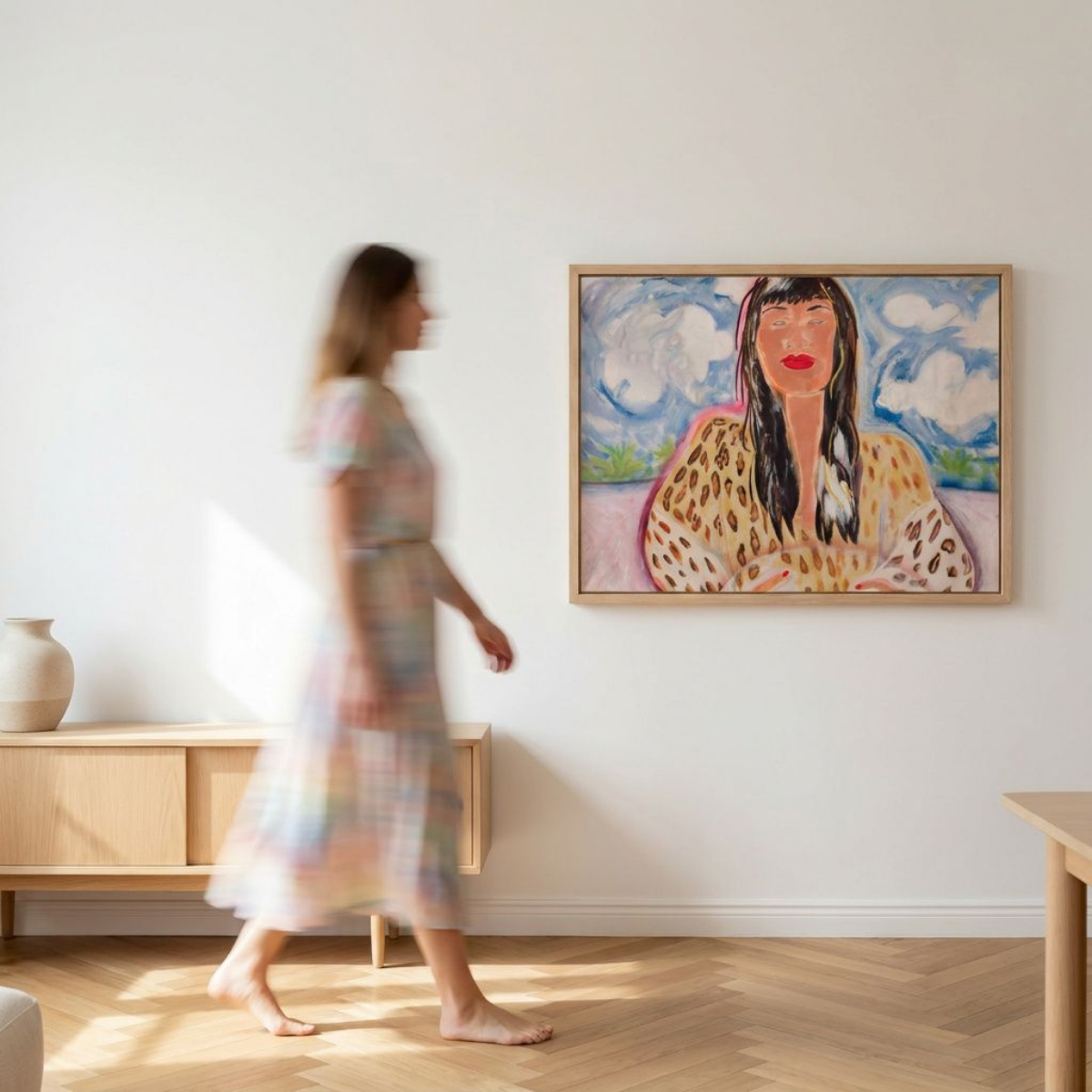 Woman Canvas Painting Print Modern Wall Art Colorful Home Décor Fine Art Abstract Gift Idea for Art Lovers Nature Custom Redecorate Move