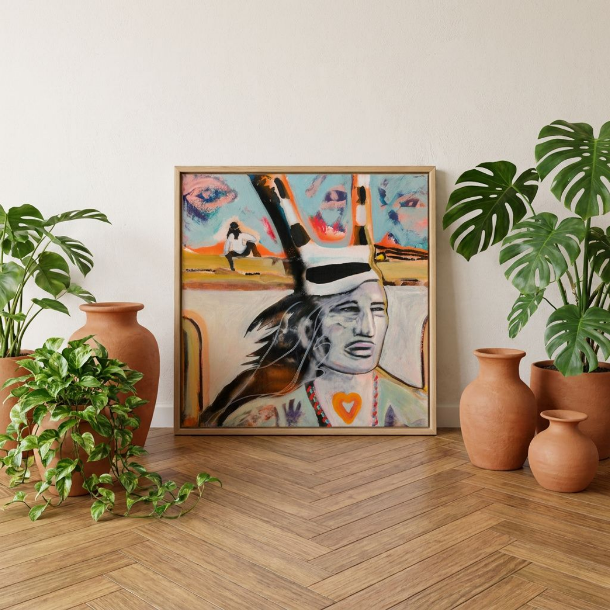 Hopi Canvas Native Modern Wall Art Colorful Home Décor Fine Art Painting Print Abstract Gift Idea for Art Lovers Nature Custom Landscape