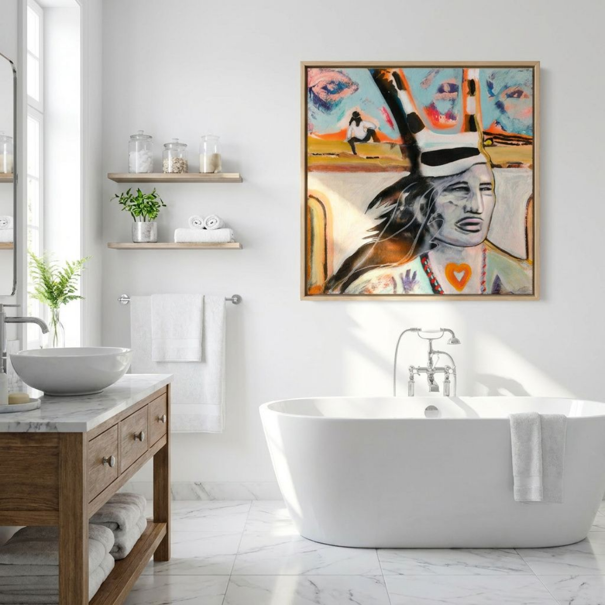 Hopi Canvas Native Modern Wall Art Colorful Home Décor Fine Art Painting Print Abstract Gift Idea for Art Lovers Nature Custom Landscape