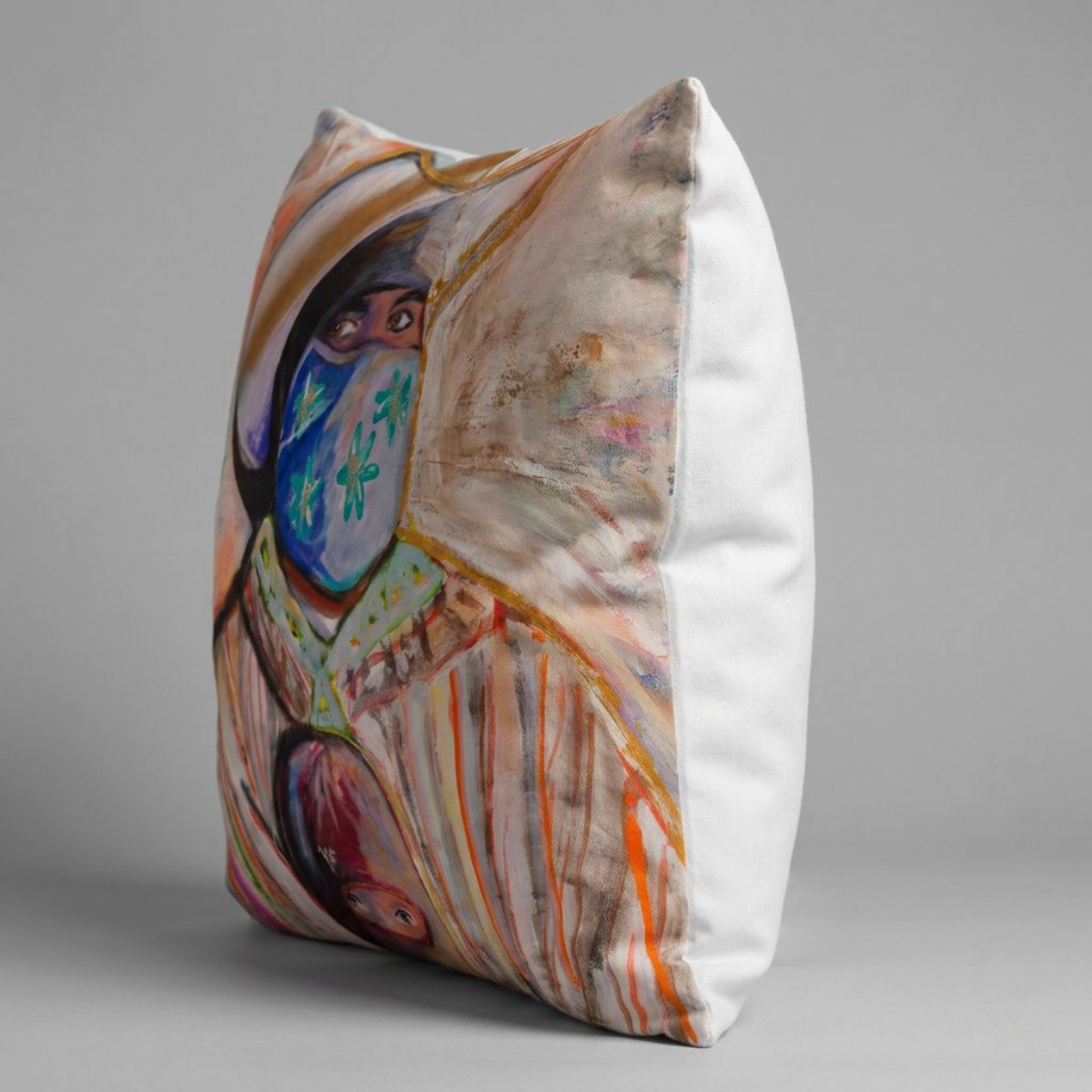 Cotton Pillow Hispanic Gaucho Vaquero Modern Colorful Home Décor Fine Art Painting Print Abstract Gift Idea for Art Lovers Housewarming