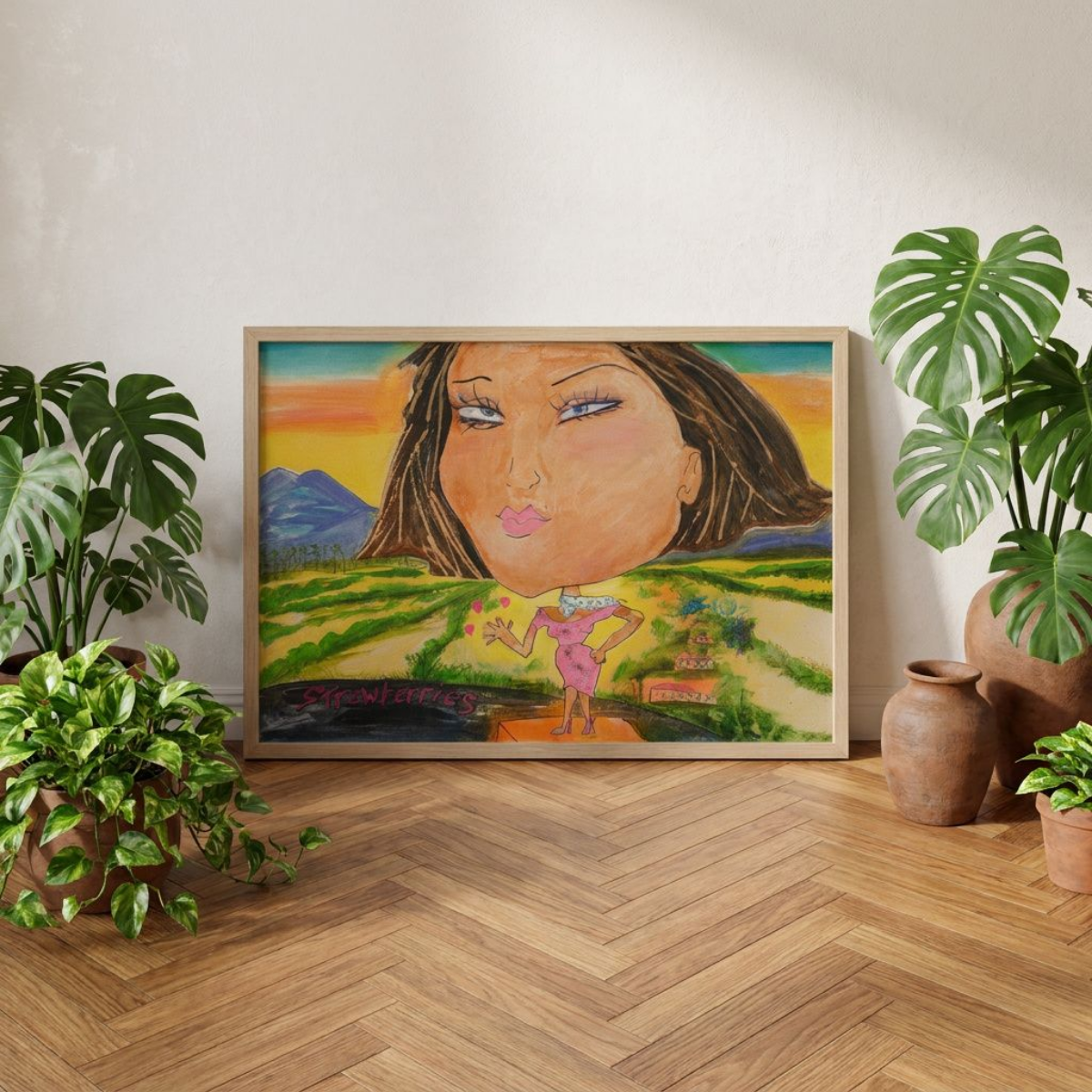 Woman Nature Canvas Landscape Painting Print Colorful Modern Wall Art Home Décor Fine Art Idea for Art Lovers Redecorate Moving Abstract