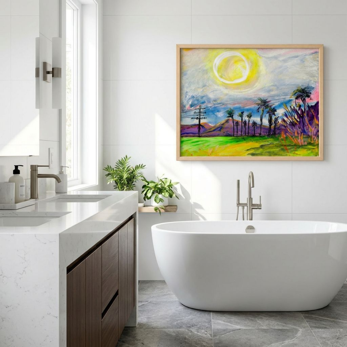 Colorful Landscape Canvas Painting Print Modern Wall Art Home Décor Fine Art Abstract Gift Idea for Art Lover Nature Custom Redecorate Move