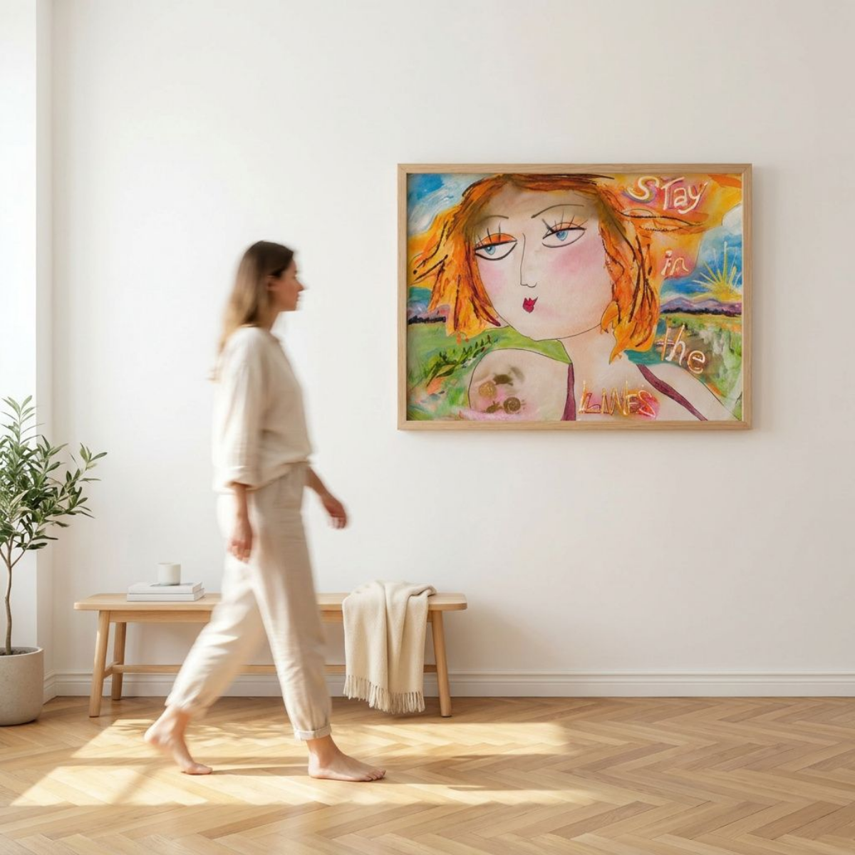Woman Canvas Painting Print Modern Wall Art Colorful Home Décor Fine Art Abstract Gift Idea for Art Lovers Nature Custom Redecorate Move