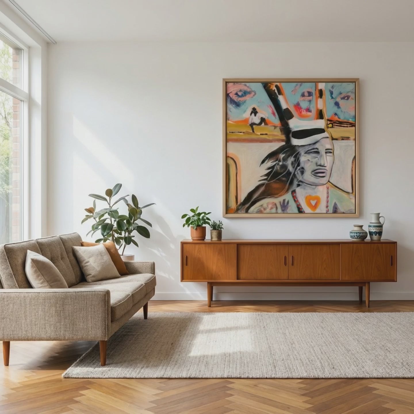 Hopi Canvas Native Modern Wall Art Colorful Home Décor Fine Art Painting Print Abstract Gift Idea for Art Lovers Nature Custom Landscape
