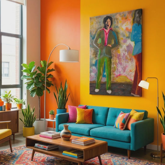 Mick Jagger Canvas Modern Wall Art Colorful Home Décor Fine Art Painting Print Pop Art Gift Idea for Art Lover Rolling Stones Custom Large