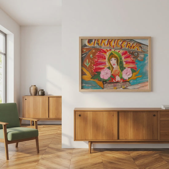 Madonna Canvas Religious Painting Print Colorful Modern Wall Art Mary Home Décor Fine Art Gift Idea for Art Lovers Christian Large Redecorate