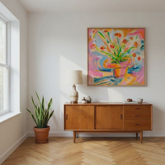 Floral Canvas Painting Print Colorful Modern Wall Art Home Décor Fine Art Flowers Abstract Gift Idea for Art Lovers Nature Custom Redecorate