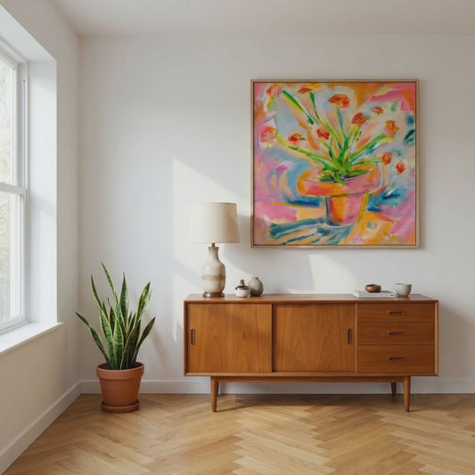 Floral Canvas Painting Print Colorful Modern Wall Art Home Décor Fine Art Flowers Abstract Gift Idea for Art Lovers Nature Custom Redecorate